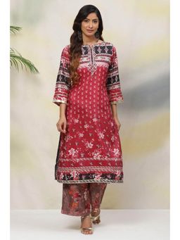 Biba - Cherry Straight Art Silk Kurtas