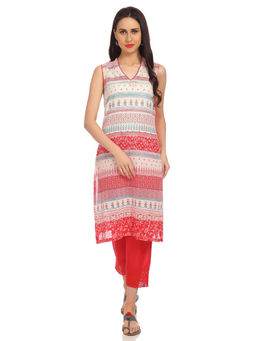Biba - Multi-Color Printed Straight Kurta