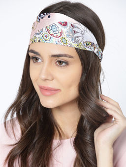Blueberry - Multi-Colo printed Satin Headwrap