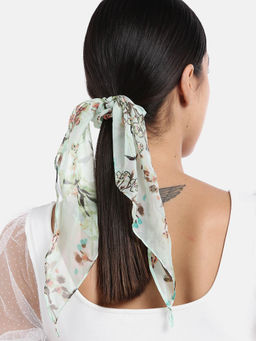 Blueberry - Floral Printed Multi Ruffle Scrunchie