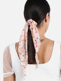 Blueberry - Floral Printed Multi Ruffle Scrunchie