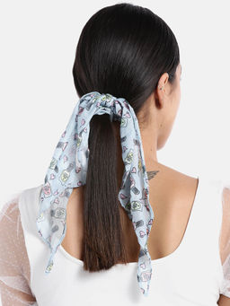 Blueberry - Bottle Printed Multi Ruffle Scrunchie
