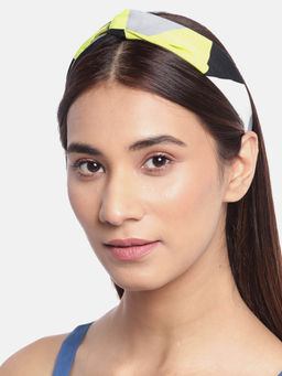 Blueberry - Lime Green And Black Printed Knot Hairband