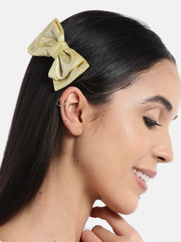 Blueberry - Gold Iridescent Glitter Hair Bow Clip