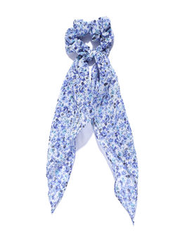 Blueberry - Floral Printed Multi Ruffle Scrunchie
