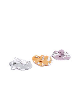 Blueberry - White Floral Printed Multi Scrunchies (Set of 3)