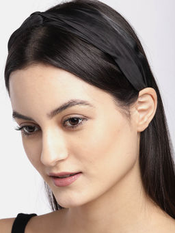 Blueberry - Black Pleated Knot Hairband