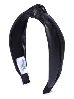 Blueberry - Black Synthetic Leather Knot Hairband