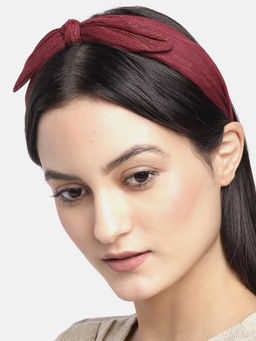 Blueberry - Maroon And Gold Lurex Bunny Knot Hairband