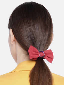 Blueberry - Red Bow Scrunchie