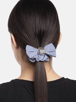 Blueberry - Blue Bow Scrunchie