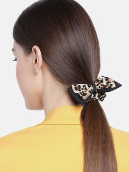 Blueberry - Animal Printed Bow Scrunchie