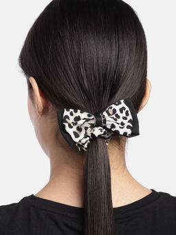Blueberry - Animal Printed Bow Scrunchie