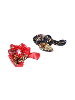 Blueberry - Multi Printed Bow Scrunchies (Set of 2)