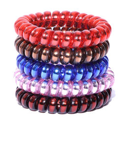 Blueberry - Multi-Color Solid Hair Ties (Pack of 5)