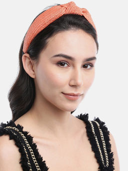 Blueberry - Coral Jute Knot Hair Band