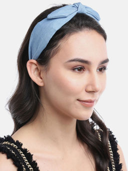 Blueberry - Sky Blue Denim Bunny Knot Hair Band