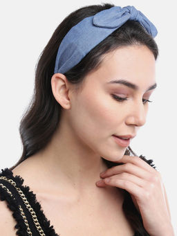 Blueberry - Blue Denim Bunny Knot Hair Band