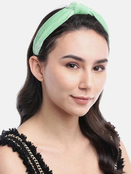 Blueberry - Green Velvet Knot Hair Band