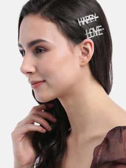 Blueberry - Crystal Diamond Silver Bobby Pins Set of 2