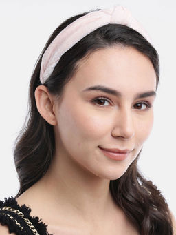 Blueberry - Beige Velvet Knot Hair Band