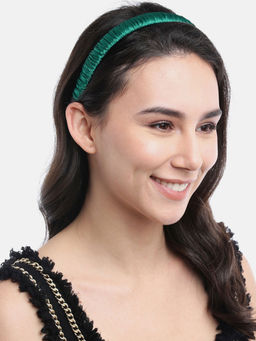 Blueberry - Dark Green Pleated Hair Band