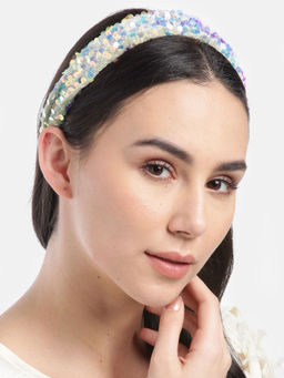 Blueberry - Sequins Embellished Green Velvet Hair Band
