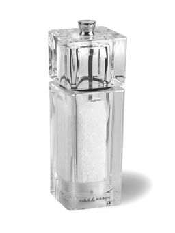 Cole & Mason - Cube Clear Salt Mill For thinKitchen, Precision+, Acrylic, 145mm