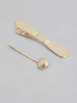 Twenty Dresses by Nykaa Fashion - Bows Of Gold Hair Pins (Set of 2)