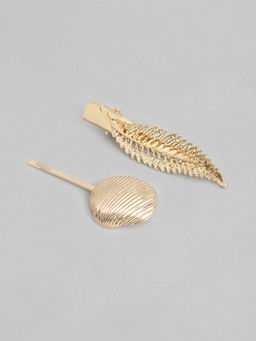 Twenty Dresses by Nykaa Fashion - Leaf The Shells Hair Pins (Set of 2)