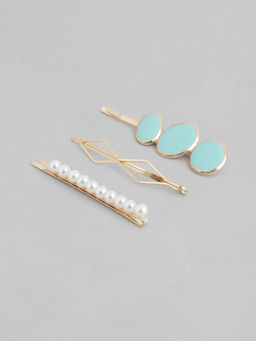 Twenty Dresses by Nykaa Fashion - The Color Of Sea Hair Pins (Set of 3)