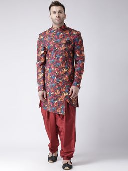 HANGUP - Multi-Color Printed Sherwani And Pyjama (Set of 2)