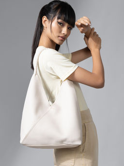 Twenty Dresses by Nykaa Fashion - Off White Holding Onto Elegance Handbag With Pouch (Set of 2)