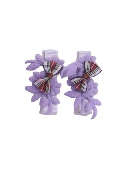 Spiky - Hair Clip Flower Designed Bow Hair Clip-Purple