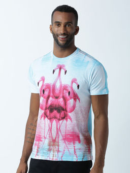 Huetrap - Mens Printed Round Neck White T-Shirt