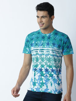 Huetrap - Mens Printed Round Neck White T-Shirt