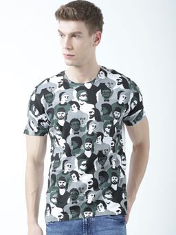 Huetrap - Mens Printed Round Neck Multicoloured T-Shirt