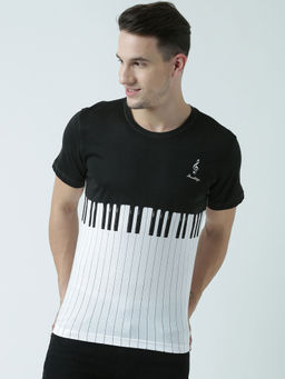 Huetrap - Mens Printed Round Neck White T-Shirt