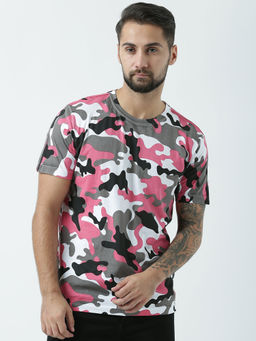 Huetrap - Mens Printed Round Neck White T-Shirt