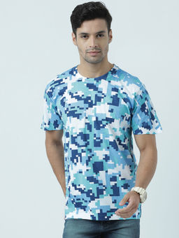 Huetrap - Mens Printed Round Neck White T-Shirt