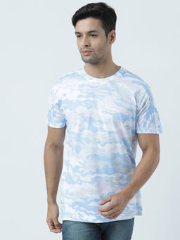 Huetrap - Mens Printed Round Neck White T-Shirt