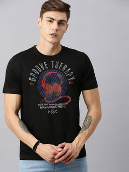Huetrap - Mens Round Neck Short Sleeve Rogue Graphic T-Shirt