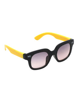 Spiky - Black Frame Grey Lens Wayfarer UV Protection Sunglass HI_BLACK_YLW