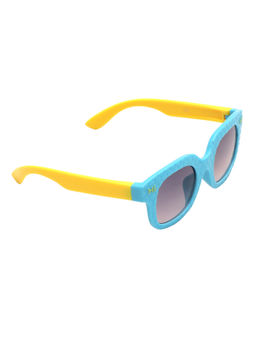 Spiky - Blue Frame Grey Lens Wayfarer UV Protection Sunglass HI_BLUE_YELLOW