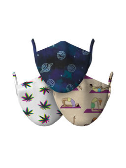 Whats Down - High on Art - Reusable, Washable Face Masks - Pack of 3