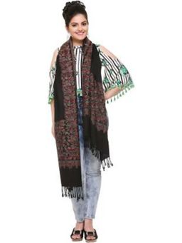 HK colours of fashion - Women Black Woven Design Stole
