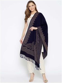 HK colours of fashion - Women Navy Blue Solid Stole