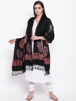 HK colours of fashion - Black Pure Viscose Woven Stole