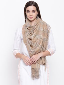 HK colours of fashion - Brown Wool Woven Stole