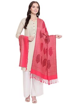 HK colours of fashion - Coral Viscose Wool Blend Woven Casual One size Stole